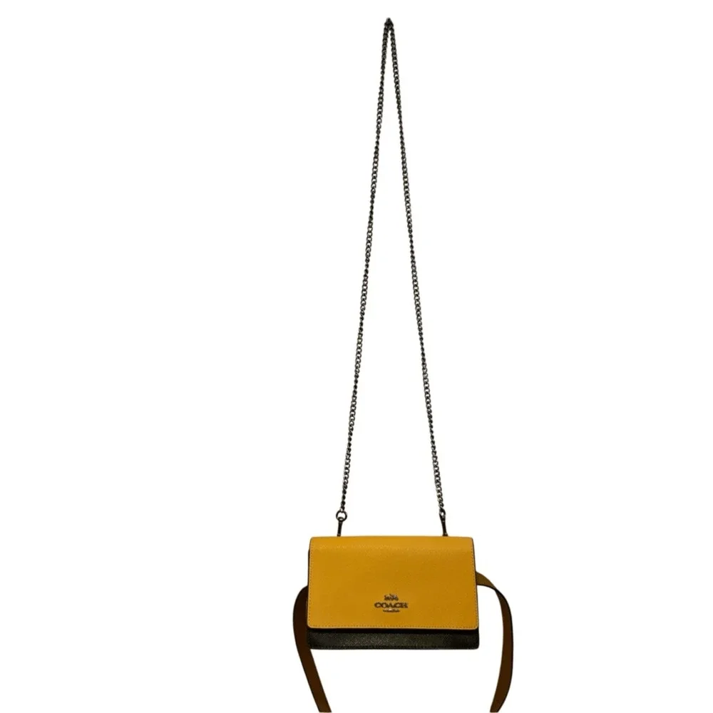 Coach Convertible Belt Bag Yellow Color block Leather Handbag